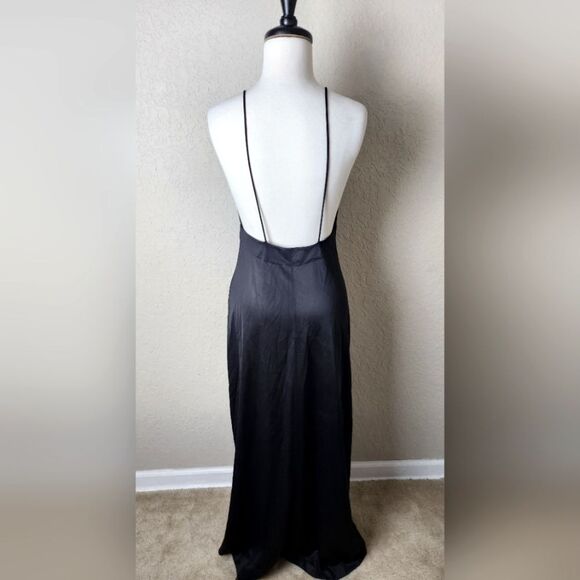 Vintage Miss Dior Plunge Neck Maxi Nightgown Black Size M New - Picture 3 of 8